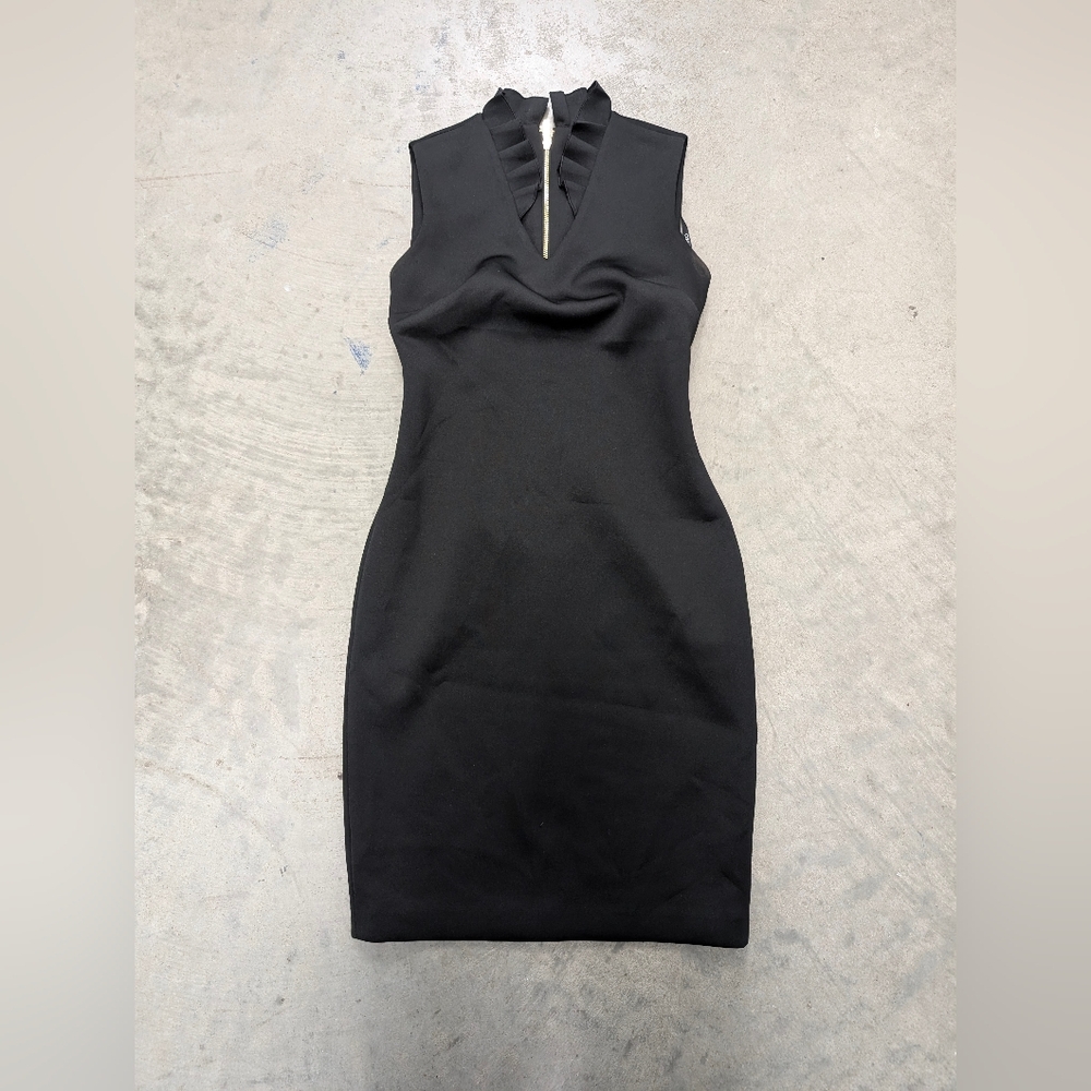 ·Calvin Klein V Neck Ruffle Sheath Dress, OP